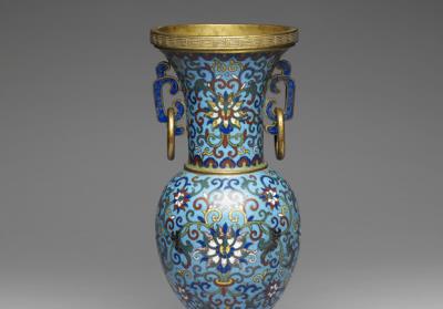 图片[3]-“Five Altar Offerings” in cloisonne enamels – Vase, Qing dynasty, Qianlong reign (1736-1795)-China Archive